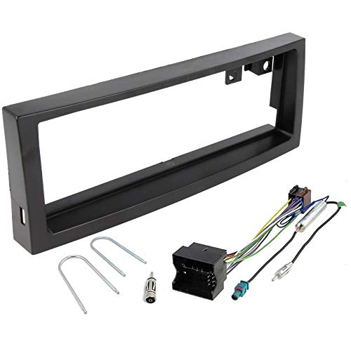 Sound-Way Kit Montage Autoradio, Marco 1 DIN Radio de Coche, Adaptador Antena, Cable Adaptador Conector ISO, Llaves Desmontaje Compatible con Citroen C5 / Peugeot 407