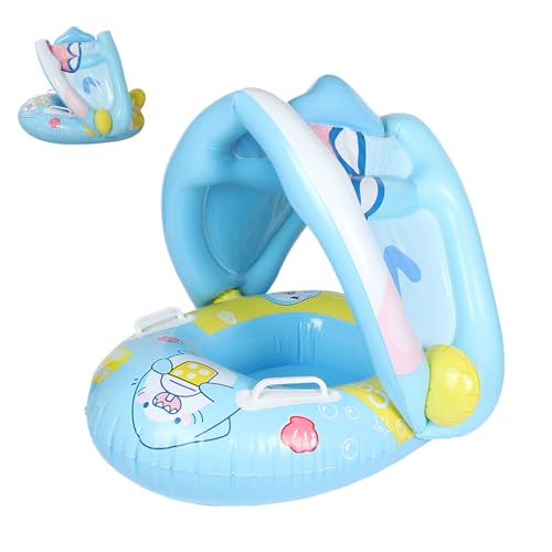 Flotador para Piscina de Bebé con Toldo - Flotador de Natación Infantil con Sombrilla | Aro Acuático con Protección Solar y Asiento para Niños y Niñas de 6 a 36 Meses