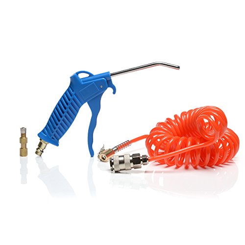 SGS 100mm Heavy Duty Air Blow Gun Kit with Recoil Hose & Coupler