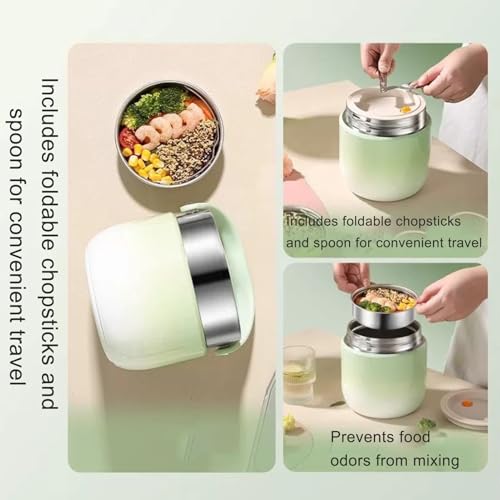 Contenedor isotérmico de alimentos con capacidad de 1200 ml portátil e impermeable 5