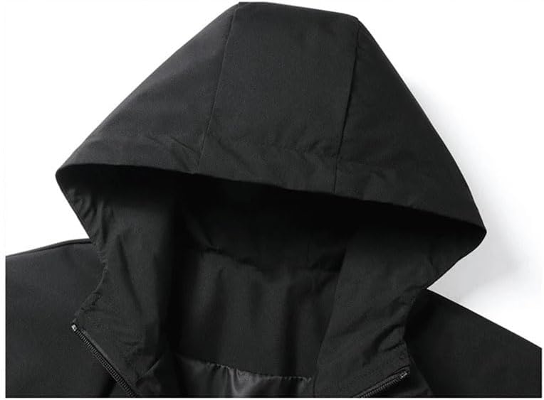 Mens Outdoor Casual Lightweight Trenchcoats Hooded Hiking Waterproof Jacket