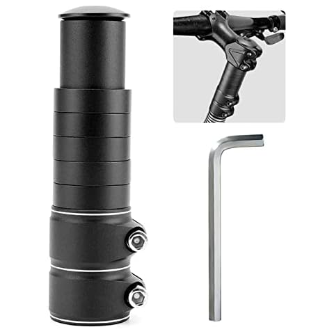 mellystore Lenkererhöhung Fahrrad Fahrradlenker Erhöhung Lenker Höhenadapter Aluminium Fahrrad Vorbau Erhöhung Gabelschaftverlängerung Verstellbar Fahrrad Gabelschaft Extender Cover