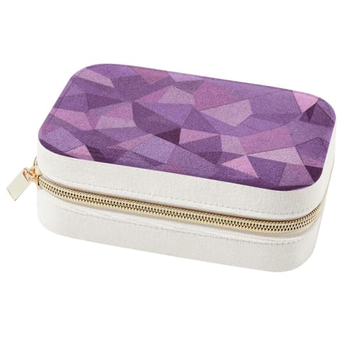 Boîte à bijoux géométrique violette évitant les nœuds de colliers en voyage - 2