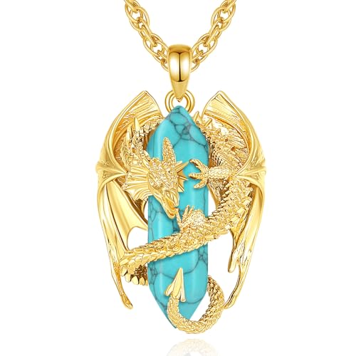 Pendentif dragon nordique en pierres précieuses naturelles de qualité
