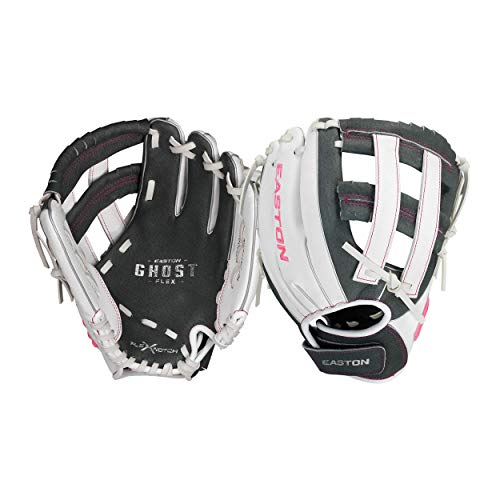 Easton | GHOST FLEX Youth Softball Glove | Left Hand Throw | 10" | Grey/White/Pink by Easton - Used condition - US$29.78