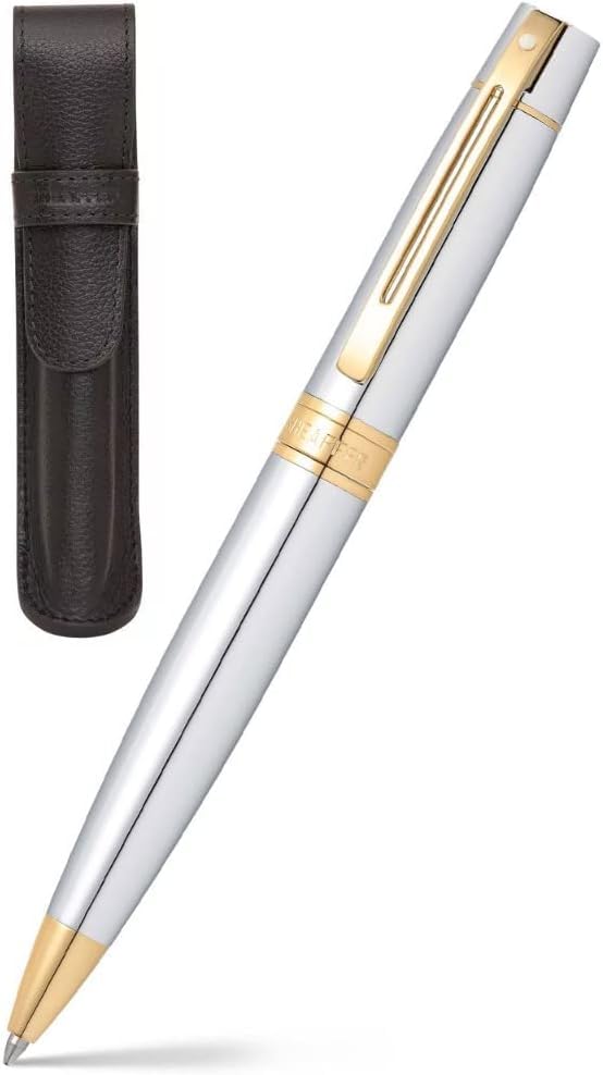 Stylo Sheaffer 300 chromé évitez les rayures grâce à la pochette cuir - 5