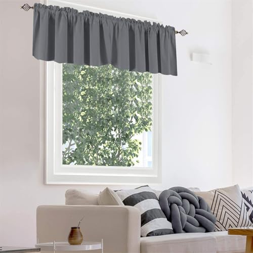 Cenefa de cocina gris de 175x55 cm confeccionada con caída clásica premium 3