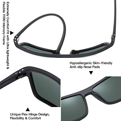 Image of ZENOTTIC Polarized Sunglasses for Men Lightweight TR90 Frame UV400 Protection Square Sun Glasses