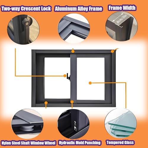 Ventana de baño y gallinero en aluminio blanco con vidrio templado 3