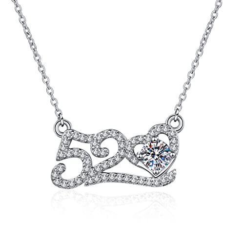 Cœur creux 520 en collier or 14K blanc et son diamant de laboratoire de haute pureté