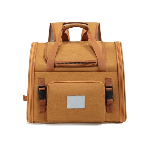 Backpack Carrier For Small Dogs Medium Cats, Puppies, Collapsible And Scalable Design, Portable Travel Bag(Brown)