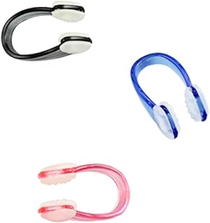 鼻栓 スイムグッズ ノーズクリップ 水泳 鼻栓 収納ケース付き 大人 子供 保護 軽量 シリコン製 再利用可能 男女兼用 3個セット(ブルー+ピンク+ブラック)