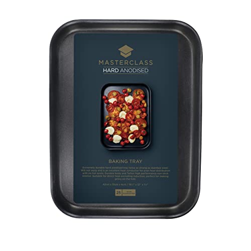 MasterClass Hard Anodised Aluminium Baking Tray, 42 x 31 cm Deep Tin with Teflon Non Stick Coating, Black - Image 3