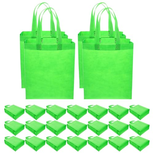 Bolsas de tela no tejida reutilizables en color verde para compras y fiestas