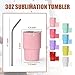 AGH 3 oz Mini Tumbler Shot Glass with Straw and Lid Pink Stainless Steel Sublimation Tumblers Double Wall Vacuum Insulated Cups, 6 Pack