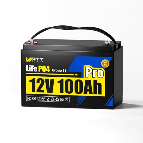Image of WattCycle 12V 100Ah LiFePO4 Battery with 110A BMS 6000+ Deep Cycles
