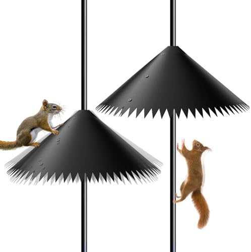 Squirrel Zapper Bird Feeder That Will Change Your Backyard Experience 5 2 Pack Wide Squirrel Baffle for Bird Feeder Pole, Outside Pole Mount Stopper & Bird House Guard for Outdoor Shepherd’s Hook - 19 inch