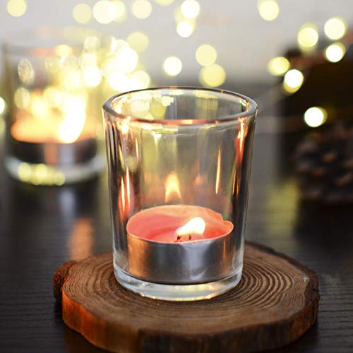 image for FUND AMLIGHT Glass Tealight Candle Holder Set of 12, Clear Votive Cand