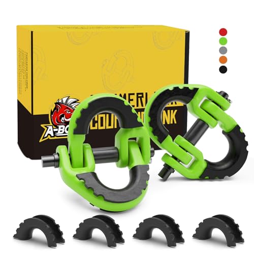 1/2 Safety Chain Connector, 2 Pack Hammerlock Coupling for Trailer Chains, 12000Lbs Load Capacity, Alloy Steel Tow Hitch Safety Link, Green