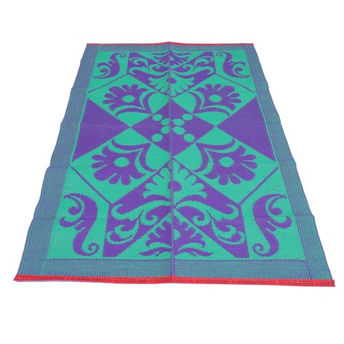 Image of RED CRUSH Plastic Chatai Mats Multipurpose Reversible Rectangular Floor Sitting Mat for Home Living Room, 6 x 9 Feet, Multicolour