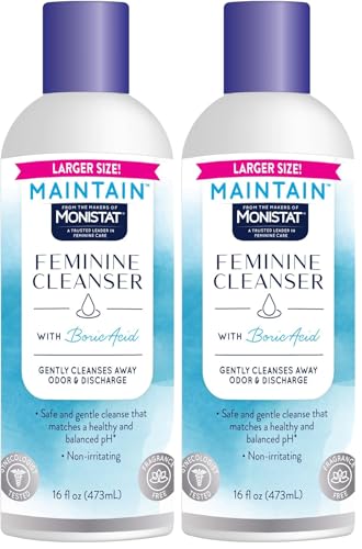 Monistat Boric Acid Feminine Cleanser, Fragrance Free Feminine Wash, 16 Fl Oz, 2 Pack