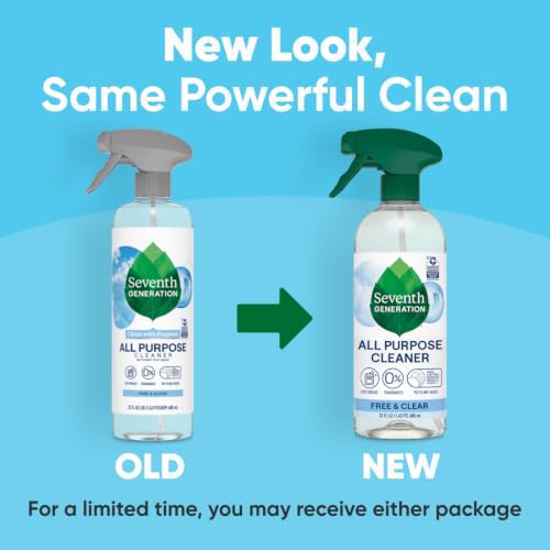 Seventh Generation All Purpose Cleaner, Free & Clear, 23 oz, Pack of 4, Plant-Based Cleaning Spray, Cuts Grease & Grime, No Fragrance or VOCs, Safe for Kids & Pets, Works on Glass, Sealed Wood & More - image 2