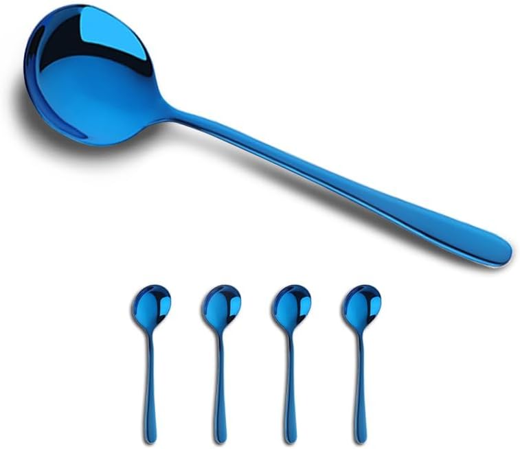 Miniatura 2 de Juego de 4 cucharas redondas de acero inoxidable, 6.88 pulgadas, pesadas, 4 unidades