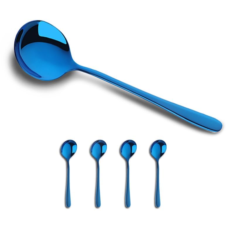 Hiware 12-Piece Soup Spoons, Round Stainless Steel Bouillon Spoons - 🛍️ The Retail Market