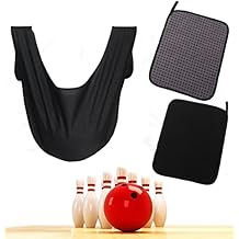 Microfiber Bowling Shammy Pad with EZ Grip -Bowling Ball Towel - Bowling Towel that Wipes Dirt and Oil Clean Off,Cleaning Pad and Bowling Alley Accessories Black