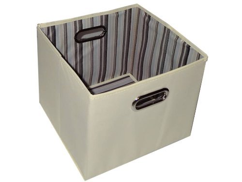 Alexi Ricci Khaki Tan 11Hx13Wx13D Folding Storage Bin Orginization with Style