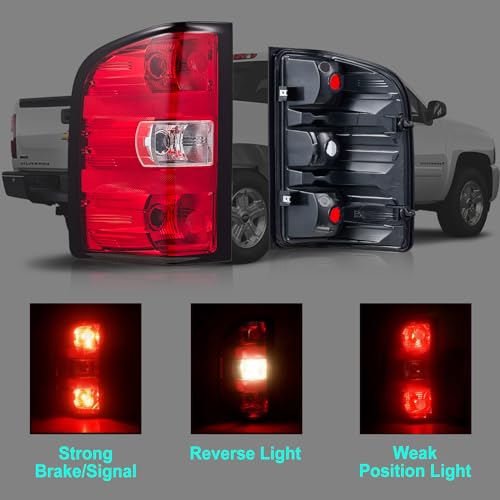 Awayet Tail Lights Compatible 2007-2013 Chevy Silverado Chrome/Red by Awayet - Used condition - Image 6