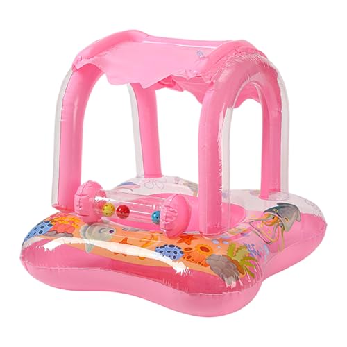 Evitar quemaduras solares en piscina con este flotador infantil de parasol integrado