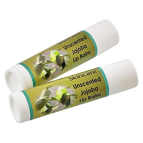 Jojoba Oil Unscented Lip Balm with Beeswax, all natural, over 70% cold pressed jojoba oil, 2 Lip balm (.15 oz/4.6 gm) Total of 2 units Cover