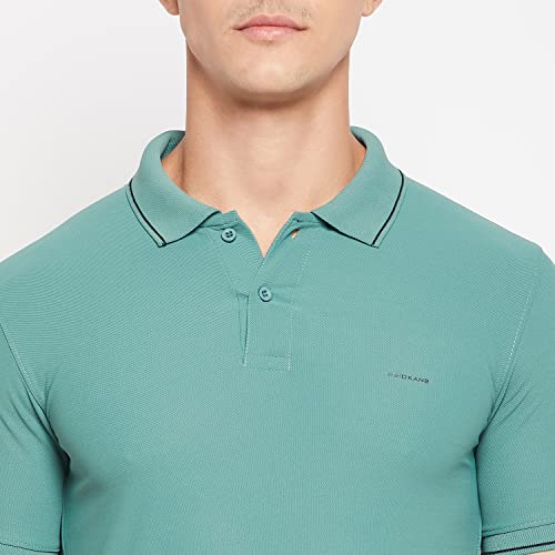 Orewa by OKANE Men's Polo Collar Stretchable Sleeve Striped Dry-Fit Breathable T-Shirt