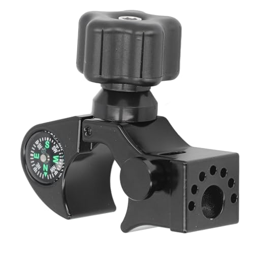 AUNMAS 32mm Pole Clamp with Compass, Universal Aluminum Alloy Cradle Bracket for 70-90mm Data Collectors, Durable Surveying Equipment Accessory