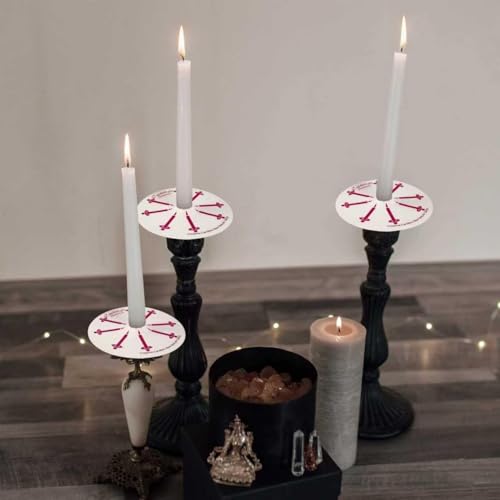 100-Pack White Unscented Taper Candles with Drip Protectors, 4.7\" x 0.47\" - Smokeless Pure Wax Prayer Candles for Church, Vigil, Memorial, Shabbat & Religious Services - Thumbnail 6