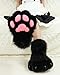 BNLIDES Cosplay Tier Katze Wolf Hund Fuchs Fursuit Füße Pfote Klaue Schuhe Pelzstiefel Kostüm Zubehör für Erwachsene, schwarz/pink, Free Size