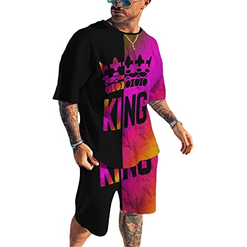 T-shirt homme imprimé 3D et short de détente ts1285 pour éviter le coup de chaud