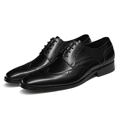 Image of GIFENNSE Men's Oxford Shoes | Mens Dress Shoes | Mens Formal Shoes | Lace Up Dress Shoes