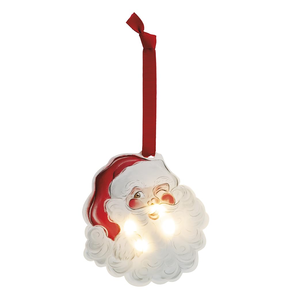 Décoration lumineuse visage de Père Noël Mud Pie cadeau idéal de fête