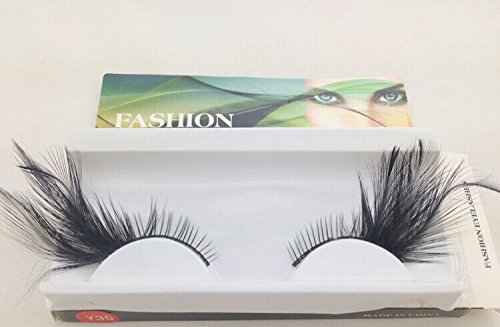 Dorisue Halloween Feather Eyelashes Witch Makeup Cat Eyes Black Tail Lashes Extension Wedding Show Halloween Cosplay Wedding False Lashes Drama Theatre Model Hand-Made Luxury Fashion Fake Lashes #TOP3