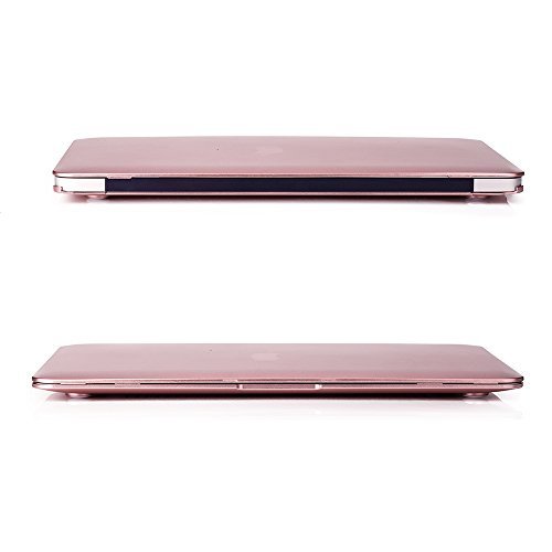 Ruban Case Compatible With Macbook Air 11 Inch Release (A1370/A1465) - Slim Snap On Hard Shell Protective Cover And Keyboard Cover For Macbook Air 11, Rose Gold #TOP3