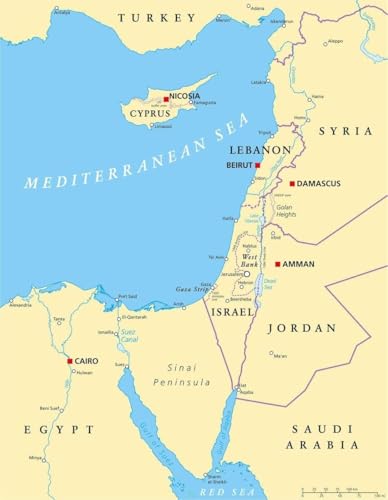 SSOPTMCB Israel Map and Charts Poster Political Geography Diagram Collection Educational Wall-Art for Office Study Classroom(Framed,12x18inch(30x45cm))