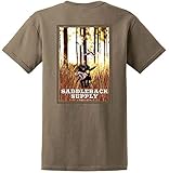 Saddleback Supply Men's Hunting Dog Logo Heavy T-Shirt-L-DustyBrown/w