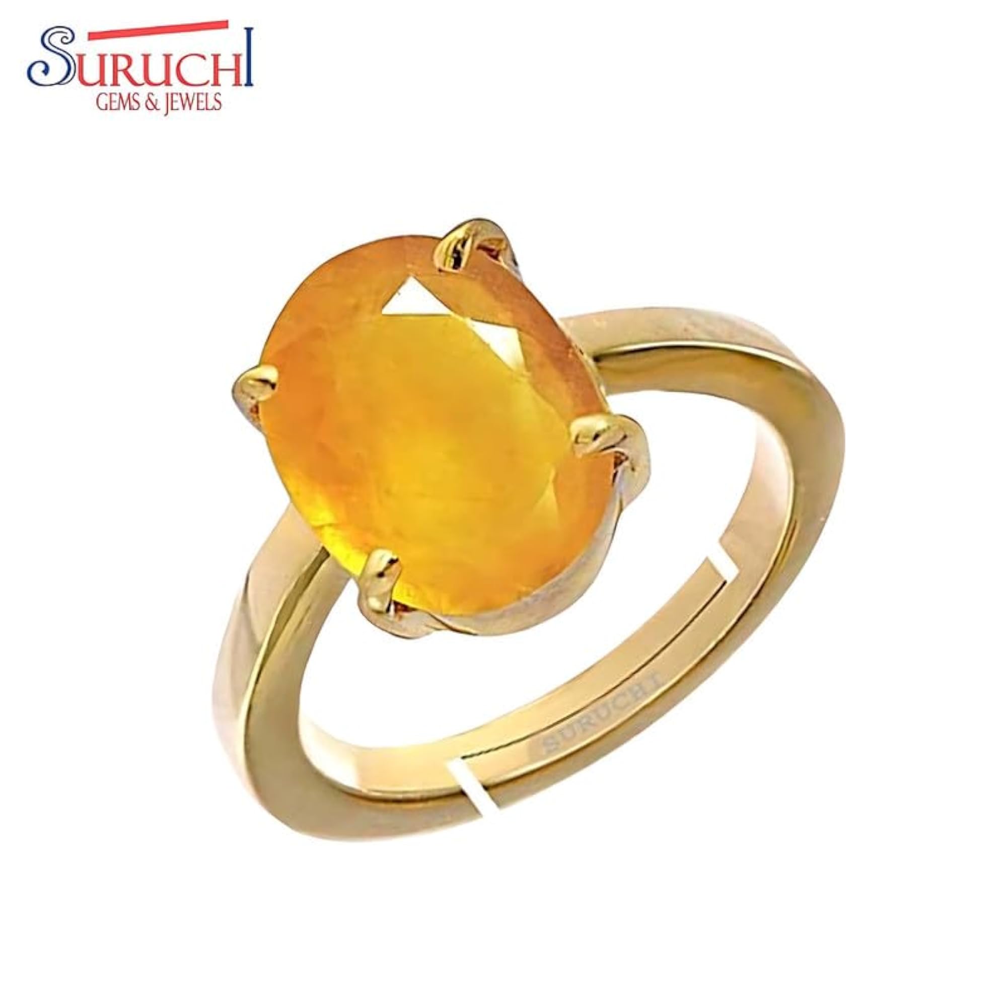 Women's Yellow Sapphire 5.25 Ratti Gold Plated Adjustable Ring