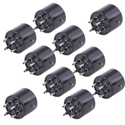 10PCS Black Bakelite 4-Pin Tube Socket Base Featuring Precision Tin-Plated Contacts for 2A3 300B 811 274A 572B Vacuum Tubes