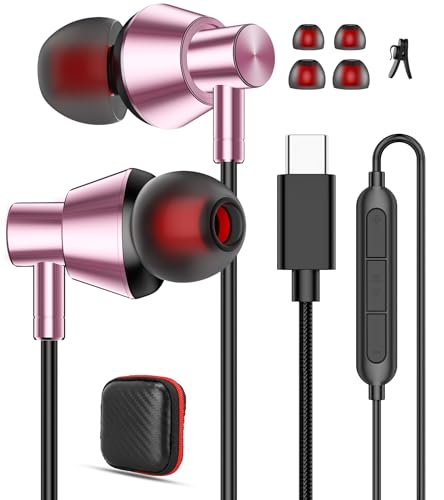 iMangoo USB C �w�b�h�t�H�� �L���C���z�� �}�C�N�t�� HiFi �X�e���I�T�E���h DAC �`�b�v �ґg ���܂Ȃ��R�[�h S M L�T�C�Y �`�b�v&�L�����[�P�[�X iPhone 15/16/17 Galaxy S25 S24 S23 Pixel