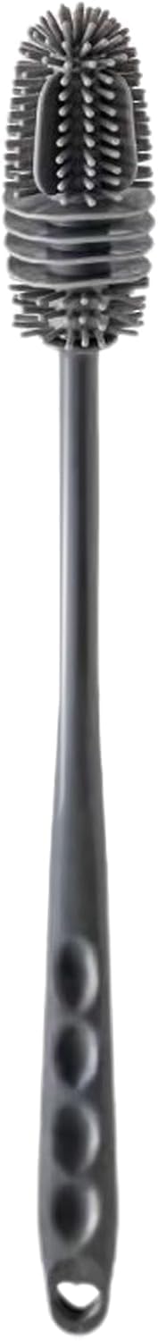 Elmsley Grey 1 Pcs Bottle Cleaner Brush,Long Handle Soft Silicone Bottle Brushs,Flexible Head Water Bottles Cleaning Brush For Cleaning Baby Bottles,Glass Cup,Glassware,Thermoses And Various Containers (Grey)