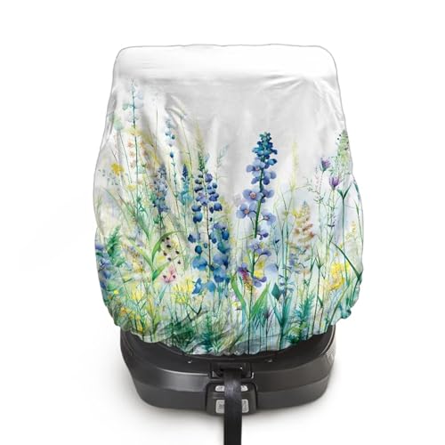 Dreaweet Baby Car Seat Sun Shade Cover Watercolor Flower Print Toddler Car Seat Sun Shade Cover Reflective Heat Sun Protector for Baby Car Seat Keeping Infant Car Seat Cool