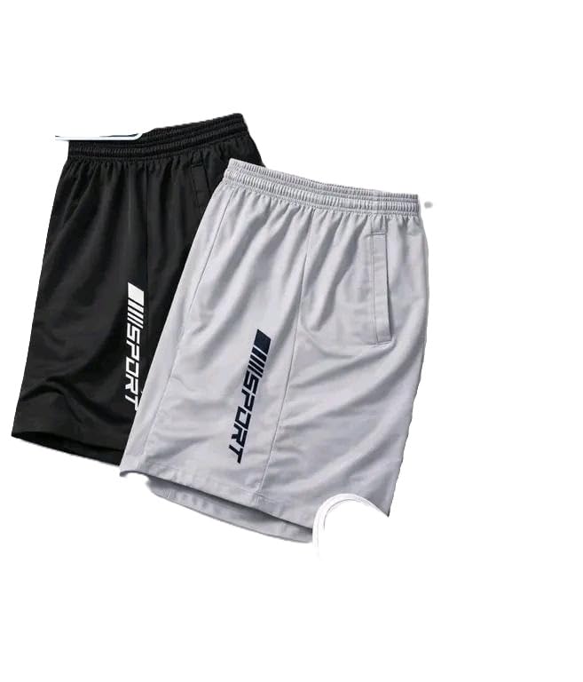 FAYROUZ Pack of 2 Solid Men Sports Shorts Lycra Stretchable Gym Workout Half Pants Casual Nikkar-picture-27